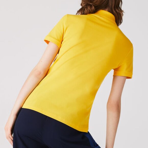 Lacoste Women Yellow L.12.D Slim Fit Stretch Short Sleeve Polo Shirt 42/Large/10 - Picture 11 of 11